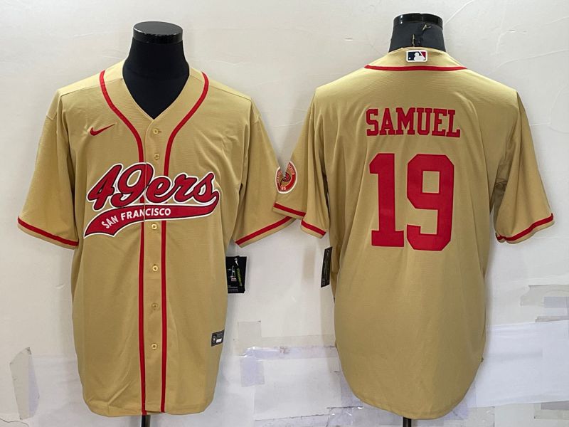 Men San Francisco 49ers 19 Samuel Yellow 2022 Nike Co branded NFL Jersey1